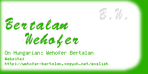 bertalan wehofer business card